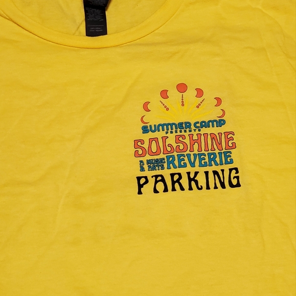 Yellow Large Graphic T-shirt Solshine Music & Arts Reverie Parking men's large - Picture 6 of 7